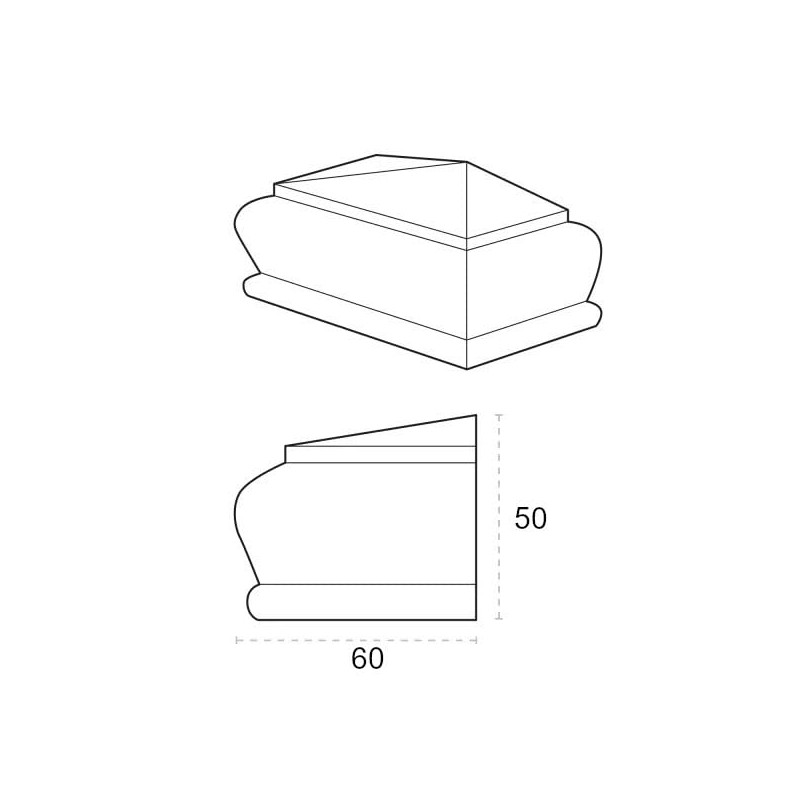 Cambridge Clear Pine Pyramid Newel CAPS 90mm, Half Stair Newel