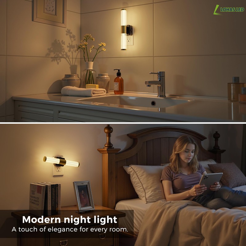 L LOHAS LED Rotating Night Light, Night Lights Plug into