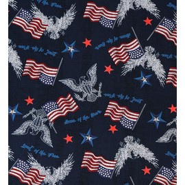 100% Cotton Fabric Sold by The Yard 1 Yard = 36 in. Length (Eagles & Flags Red Foil)