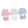 TOVINANNA Newborn Cap Glove Set Pcs Warm Anti-Scratch Hat Mittens