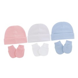 TOVINANNA Newborn Cap Glove Set Pcs Warm Anti-Scratch Hat Mittens Size Easy Matching for Daily Use