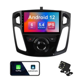 2+32G 9-inch Android 12 Car Stereo for Ford Focus 2012-2018 IPS Touchscreen Screen Car Radio with WiFi 6 Carplay & Android Auto Support Backup Camera GPS FM Navi Bluetooth 5.4 SWC