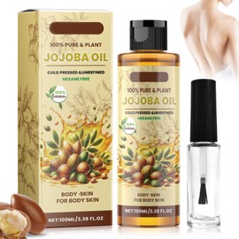 Reines natürliches Jojobaöl 100 ml,Hair Treatment Serum,100% kaltgepresstes Bio-Jojobaöl,reich an Vitamin E, geeignet für Haare, Gesicht,Körper,feuchtigkeitsspendend für die Gesundheit der Haut