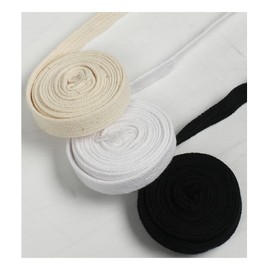 Sbivih 5 m 10 mm Cotton Rope, Flat Hollow Rope, Braided, Hat Rope, Bag Rope, Clothing Accessories Rope for Sewing, Hat, Shoelaces, DIY (White)