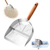GmeDhc Metal Cat Litter Scoop, Cat Litter Scoop with Wooden