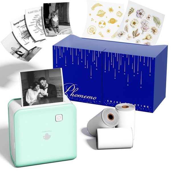 Phomemo P2S Thermal Printer, Mini Printer, Smartphone Compatible, Includes 3