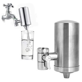 Garosa Grifo de Filtro Purificador de agua Faucet Filtro de agua de acero inoxidable Purificador del grifo del fregadero de la cocina del hogar con adaptador universal