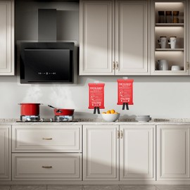 KRUI 8 Pcs Adhesive Wall Hooks for Emergency Fire Blankets, Heavy Duty Stainless Steel Wall Hanging Hooks Waterproof and Fireproof for Home Kitchen Bathroom Office