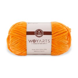 Woyarts Velvet Yarn – Super Bulky Chunky Chenille Yarn for Crocheting & Knitting, 100g (120m) – Thick, Fluffy & Soft – Perfect for Baby Blanket, Amigurumi, Plush Projects (Dry Orange, 1 Skein)