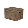 Kouboo La Jolla Rattan Rectangular Storage Box, Black-Wash