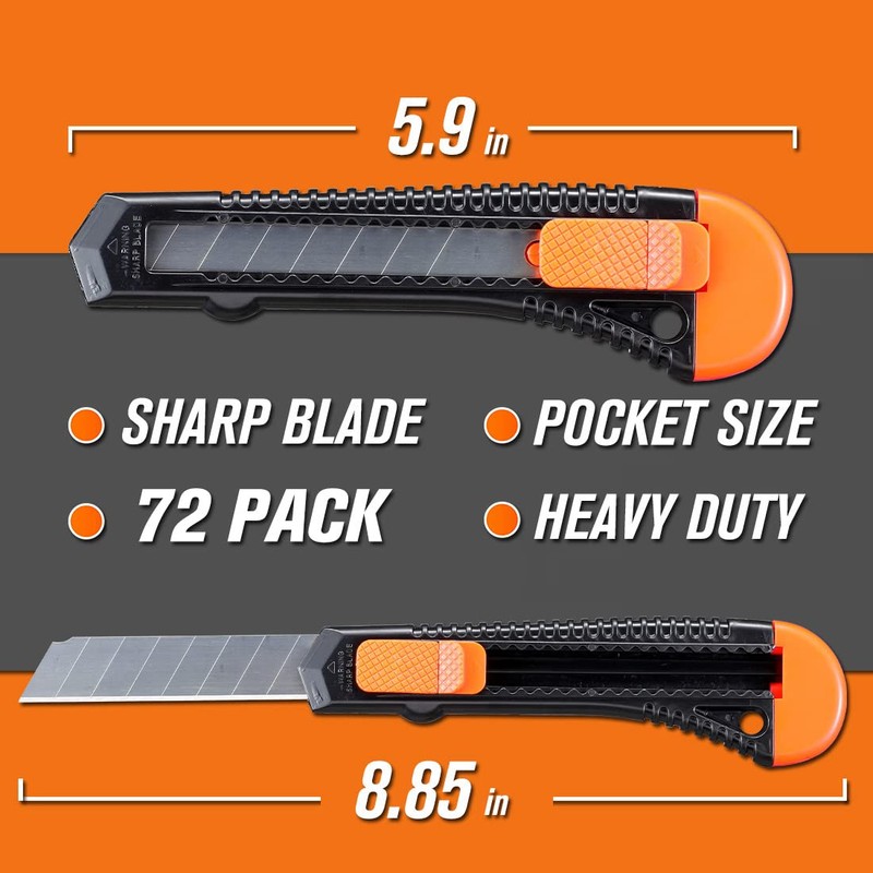 REXBETI Utility Knife, Retractable Box Cutter for Cartons, Cardboard and