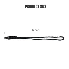 Heavy Duty Paracord Lanyard Keychain for Men Women Outdoor Survival Suit for ID Card Badge Holder,Keys, Wallet and Camera Travel(Black), Black, Medium