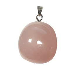 Krio® – Rose Quartz Worry Stone Pendant with Silver Loop