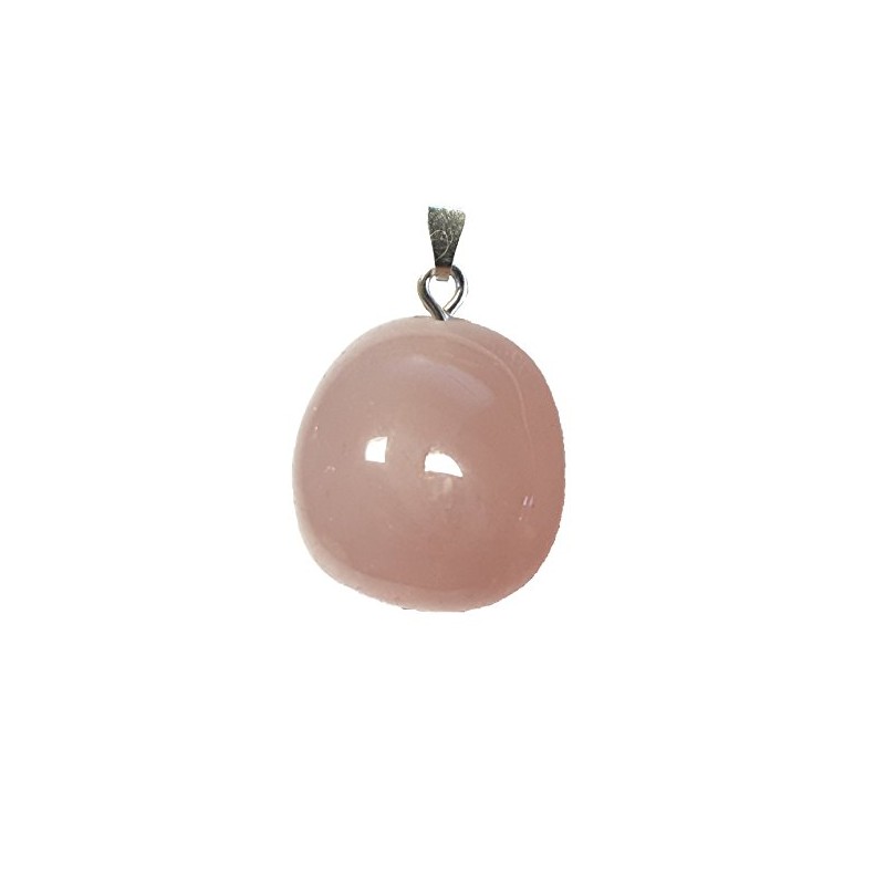 Krio® – Rose Quartz Worry Stone Pendant with Silver Loop