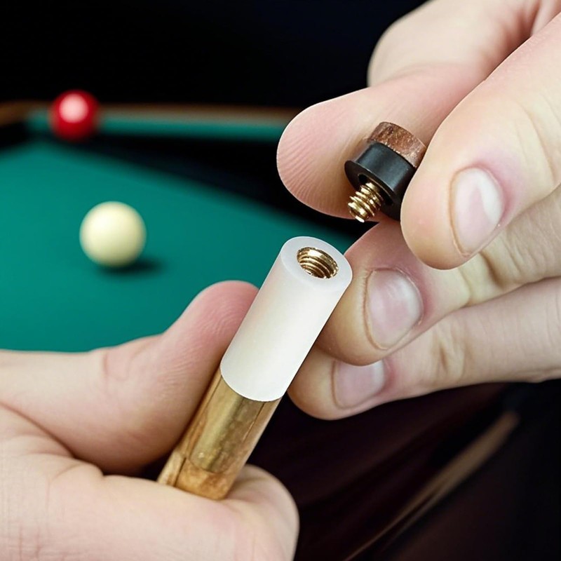 10 Pcs Billiard Cue Tips 10mm Leather Screws with Brass