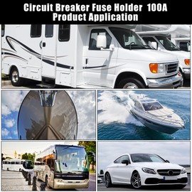 X AUTOHAUX DC 12-24V 100Amp Car Truck Circuit Breaker Audio Inline Fuse Holder