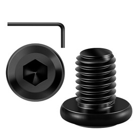 Mywish M8 x 12mm 50Pcs Flat Head Hex Socket Cap Screws Bolts, 304 Stainless Steel Furniture Bolts Full Thread & Hex Spanner, Black Oxide