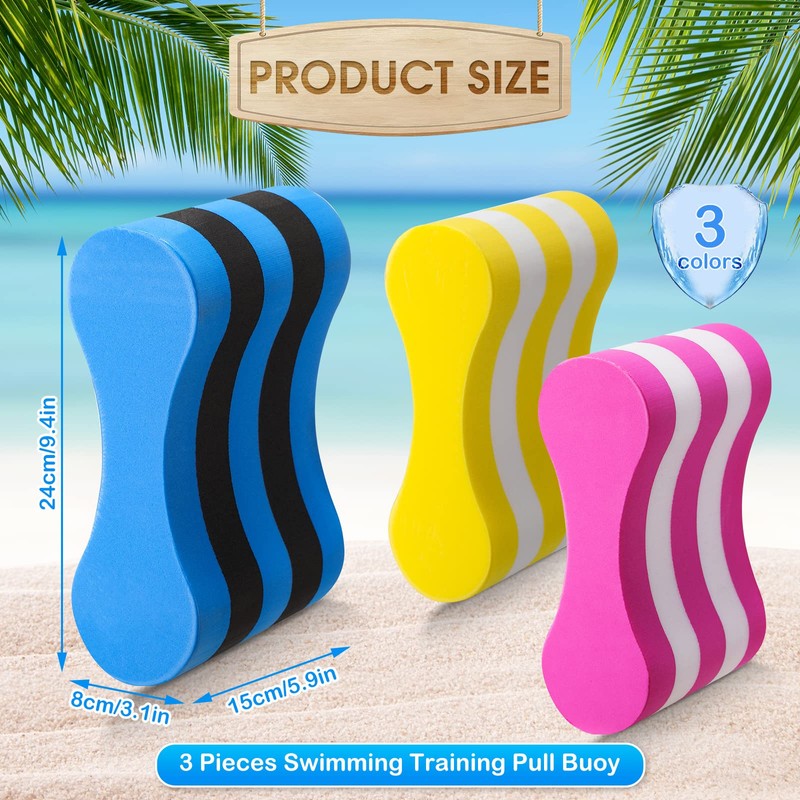 Outus 3 Pieces Swim Pull Buoy 5-Layer Leg Float Eva