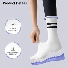 MOAZIFI 4 Pairs of Yoga Socks, Stopper Socks for Women, Pilates Socks, Stopper Socks, ABS Socks, Gifts for Women, Non-Slip Socks, with Nubs, Pilates Socks, Non-Slip Socks Women (39-42), White, black,