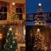LAMPHOME 12" 10L Star Tree Topper, Lighted Glitter Christmas Treetop,