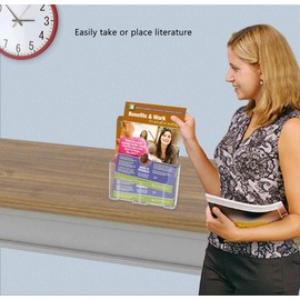 deflecto 77001 DocuHolder for Countertop or Wall Mount Use, 9 1/4w x 3 3/4d x 10 3/4, Clear (Clear, 2)