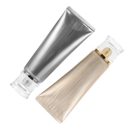 Baluue 4pcs Refillable Cosmetic Dispenser Tubes with Flip Cap Travel Soft Squeeze Bottles for Creams Lotions Facial Cleansers Silver Plated Design