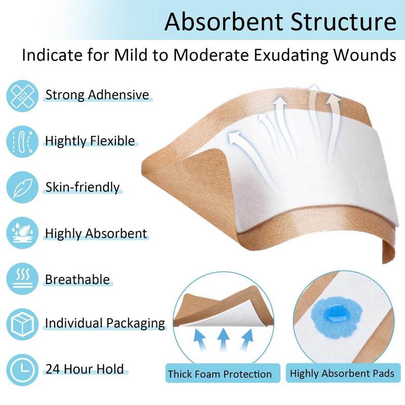 Geiserailie 30 Pcs Flexible Extra Large Adhesive Bandages 5" x