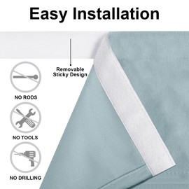 DWCN Blackout Door Curtain, Privacy Thermal Insulated Velvet Blackout French Door Window Curtains for Glass Door Front Door Sliding Door and Patio Door, W26 X L68 Inches Long, 1 Panel, Stone Blue