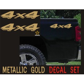 TJC Designs 4x4 Decals Set for Dodge Dakota, Ram Sticker (Set of 2) Metallic Gold