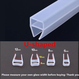 hokmly Shower Door Side Seal Strip - 120 - Inch Soft Silicone Frameless Side Seal Sweep to Stop Leaks! Glass Door Seal Strip for a Tight, Waterproof Seal ! Leak Guard U-Type 1/2 inch