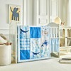 Patchwork Crib Bedding Set Blue Ocean Plaid Design 3 Pieces