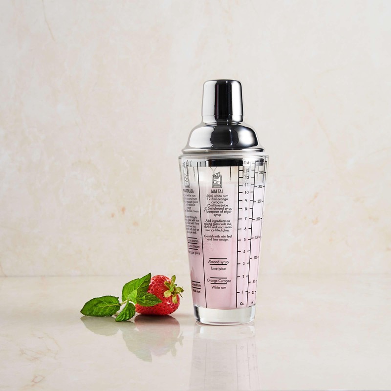 BUTLERS Bartender Cocktail Shaker with Recipes