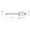 5mm x 30mm Blind Pop Rivet Dome Head Aluminium/Steel Shaft