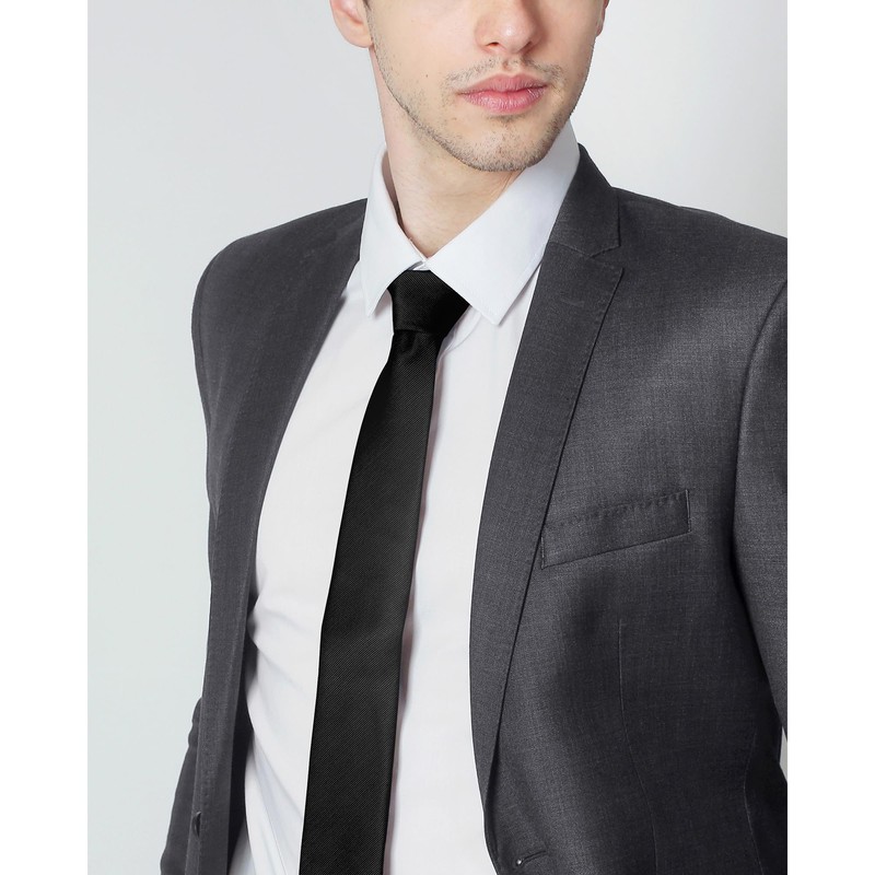 Jacob Alexander Men's Silk Blend Solid Color 2.5 inch Slim