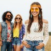 Hicarer Hippie Costume Accessories Include Sunglasses, Peace Sign Necklace, Boho