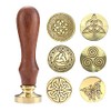 Celtic Knot Seal Wax Stamp with 6 Patterns Removable Brass Head + 1 Wood Handle, Represent Eternal Faith, Friendship, Love and Loyalty