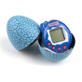 Digital Pet Machine, Virtual Digital Pet Game with Egg Shaped Case, Virtual Pet Toy with 4 Function Buttons, Fun Gifts for Kids (Blue)