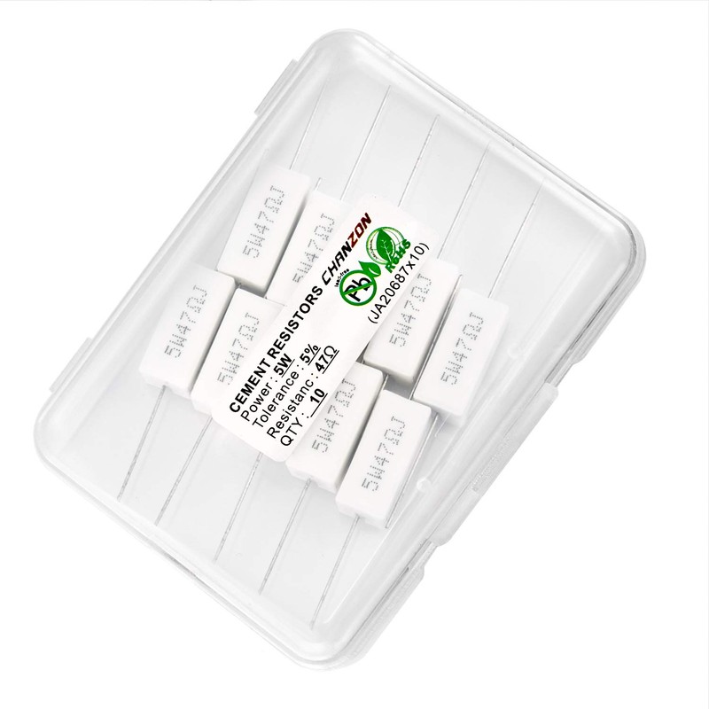 Chanzon Pack of 10 5W Cement Resistor 47Ω Ohm ±5%