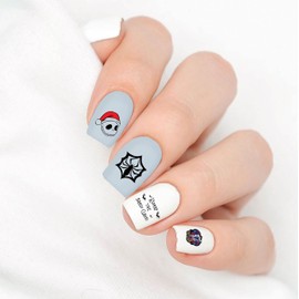 Nightmare Santa Jack Clear Vinyl (Cut, Peel, & Stick) Nail Designs