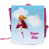 Children's Rucksack with Elsa and a Superheldinnen Motif and Text