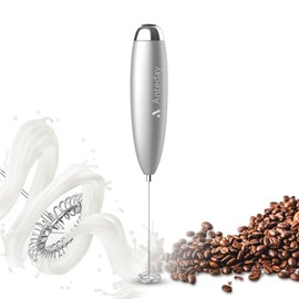 Milk Frother, Coffee Frother Handheld, Hand Mixer, Upgraded Motor Electric Whisk Durable Low Noise Mini Drink Mixer Portable Foam Maker For Cold Milk Bulletproof Coffee Latte, Sliver