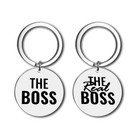 Couple Gift for Boyfriend and Girlfriend The Boss The Real Boss Couple Kering Set Anniversary Present Funny Gift for Wife Husband Valentine’s Day Wedding Christmas Engagement Gifts His and Her Gift