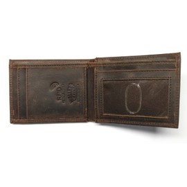 Fire Fighter Front Pocket Slim Fold Wallet Embossed Leather