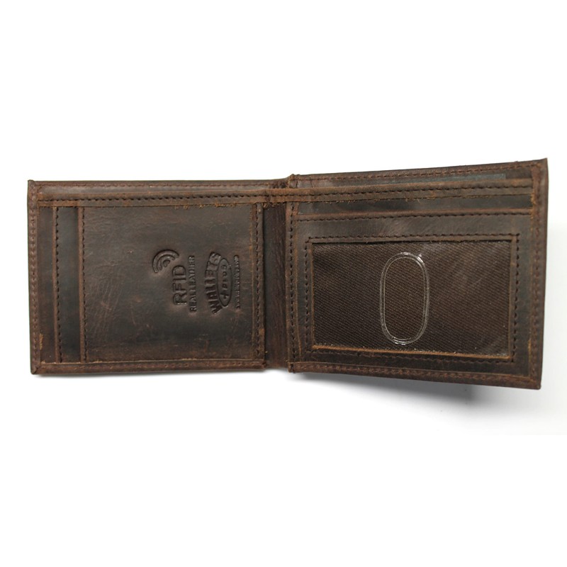 Fire Fighter Front Pocket Slim Fold Wallet Embossed Leather