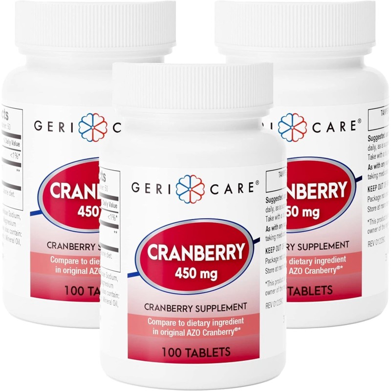 Geri-Care Gericare Cranberry Supplement 450mg 100 Tablets (3 Pack) Urinary