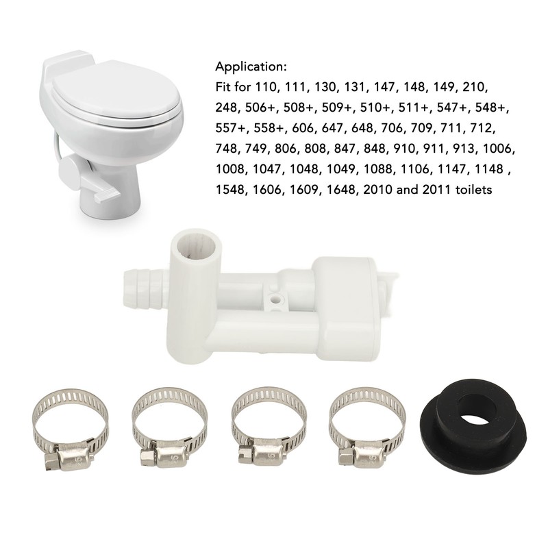 RV Toilet Vacuum Breaker Kit 385316906 Stainless Steel Clamp Sealed