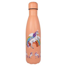 NatureVac Unicorn - Stainless Steel Thermal Insulated 17 oz Water Bottle - Drink Stays Hot for 12 Hours and Cold for 24 Hrs Leakproof Vacuum Flask Water Bottle for Gym, Travel, Sports, School