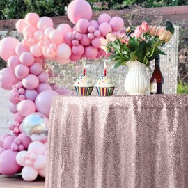 Trimming Shop 50 Inch Glitter Sequin Tablecloth Premium Glitter Tablecloth Round for Home and Dining Room Weddings Banquet Events Christmas Party Decoration (1 Piece)