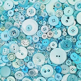 Esoca - Botones surtidos para manualidades, decoración navideña, 650 unidades, Turquoise, 1