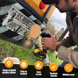 BXUYAOXMC 2 Pcs Decal Remover Eraser Wheel 4 inch Rubber Wheel Decal Removal Tool with Adapter Multi Purpose Rubber Eraser Wheel Safe Eraser Wheel Adhesive Remover for Removing Decals Stripes Tape